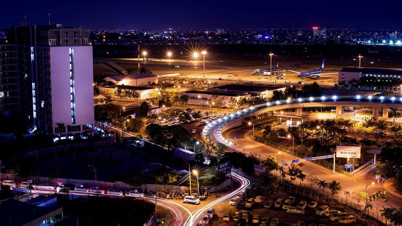 Airport at Night — Blue