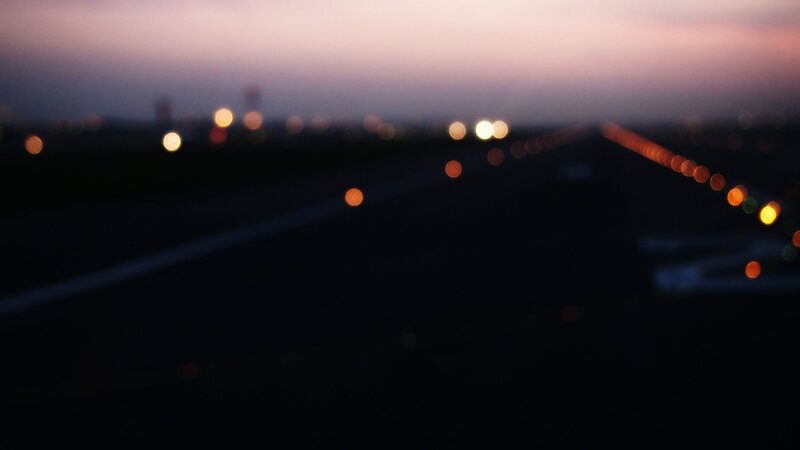 Airport Runway at Dusk