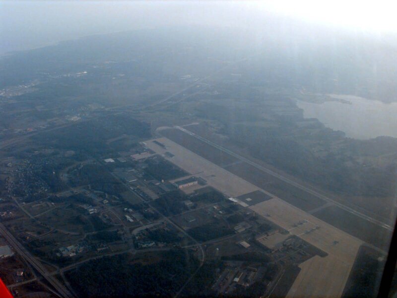 Airport Runway from Air — Gray