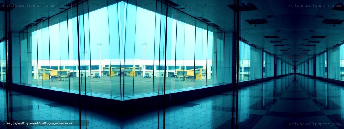 Airport terminal hallway
