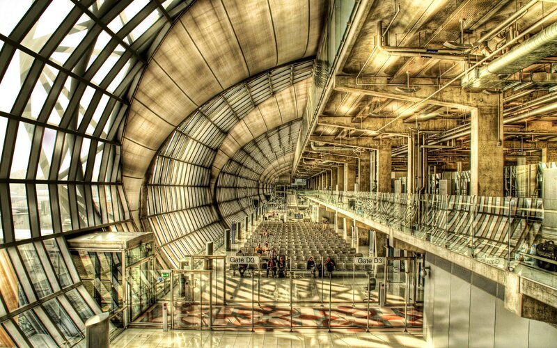Airport Terminal Interior — Gray