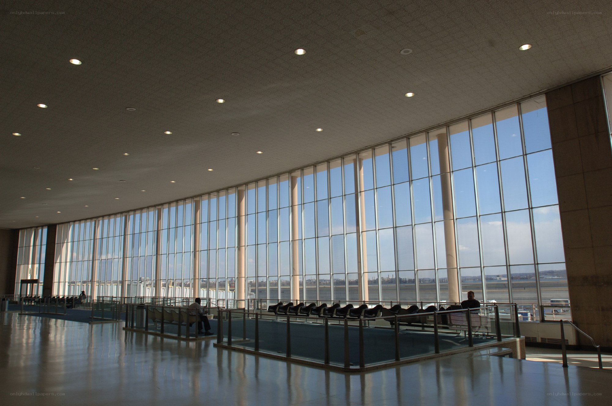 Airport terminal with large windows