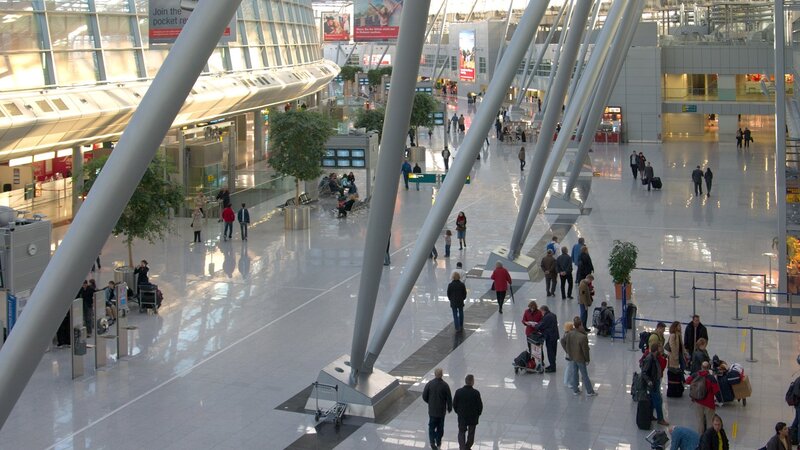 Airport terminal with travelers