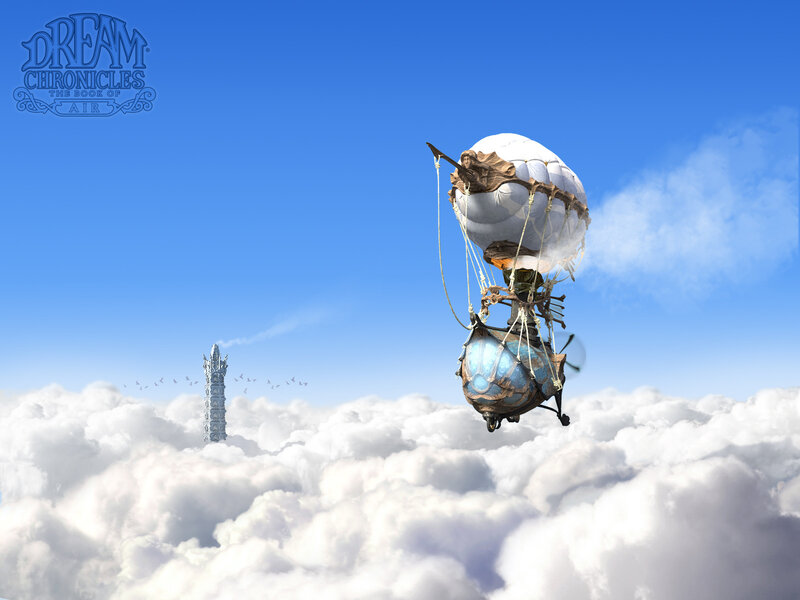 Airship above the clouds