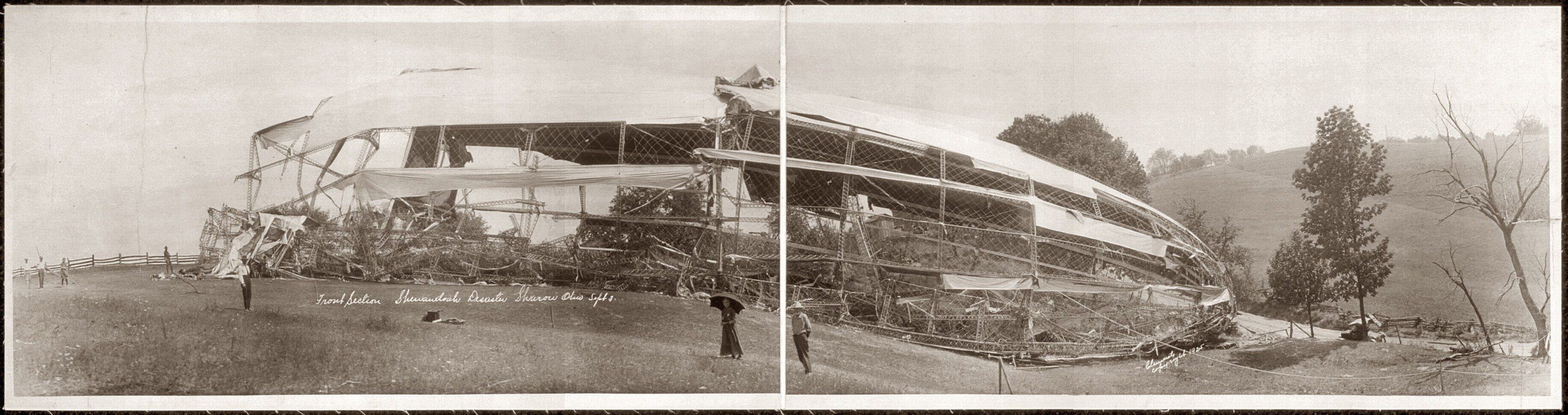 Airship crash wreckage