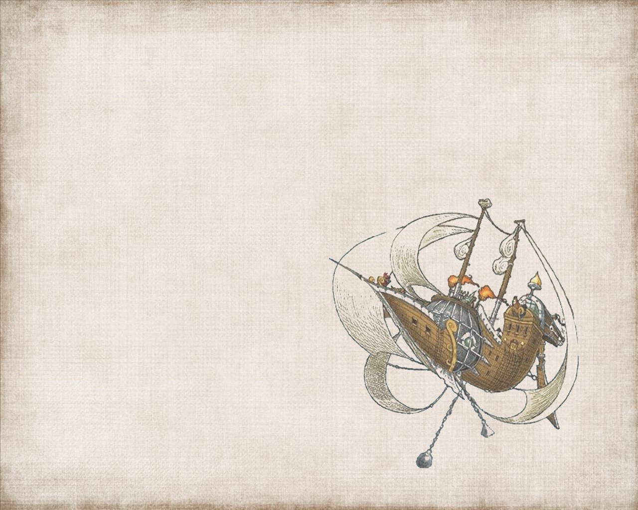 airship illustration on parchment