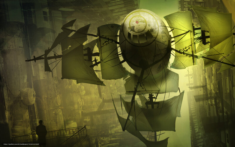 Airship in City