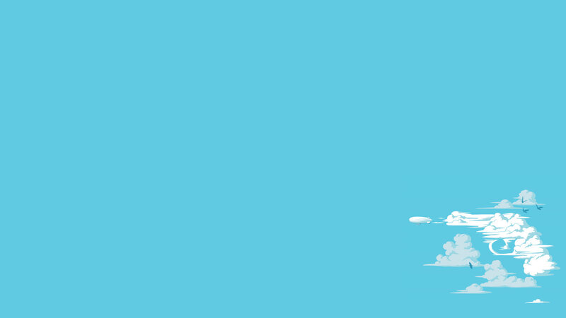 Airship in Clouds — Blue