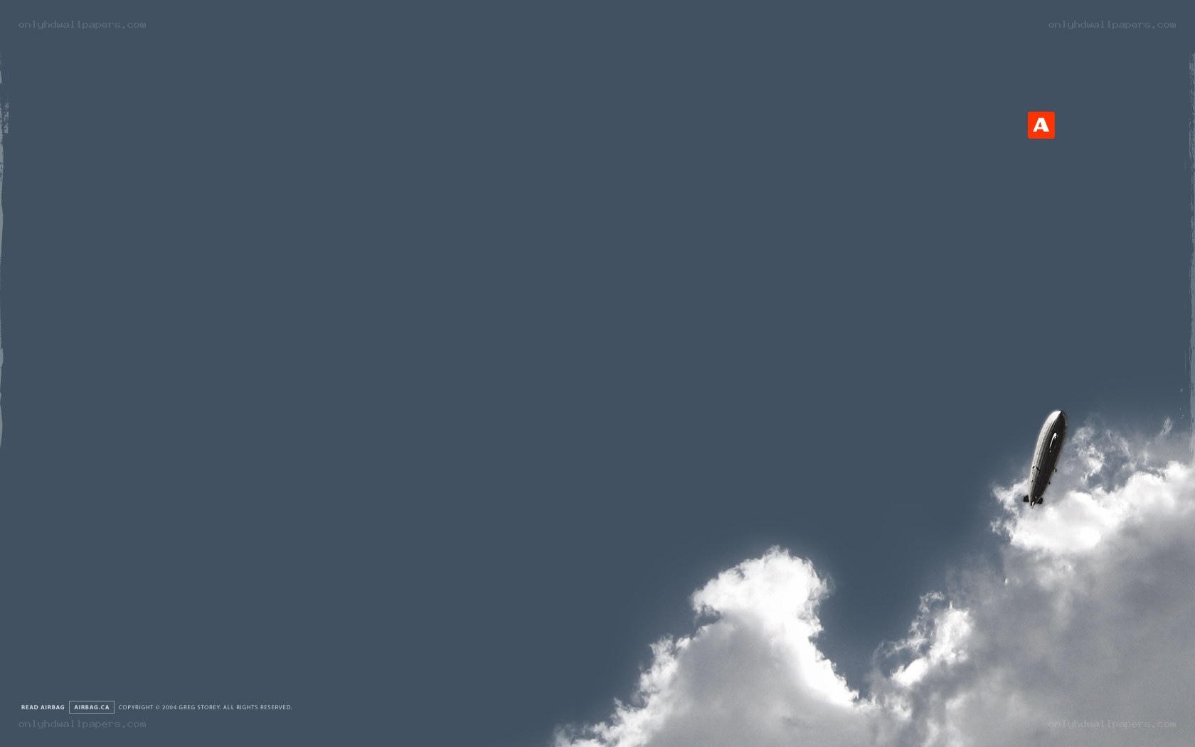 Airship in cloudy sky