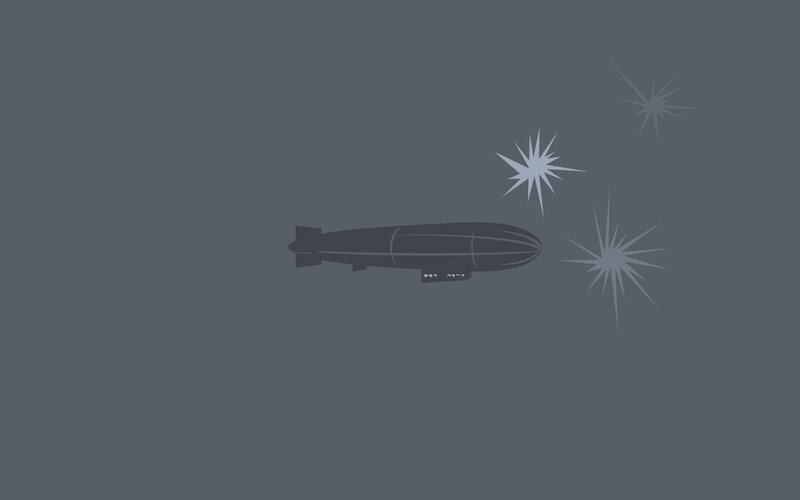 Airship in Dark Sky