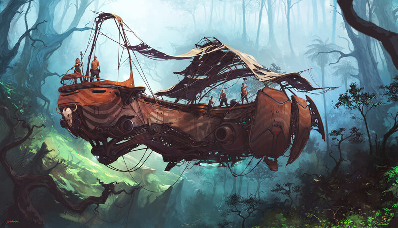 Airship in Forest