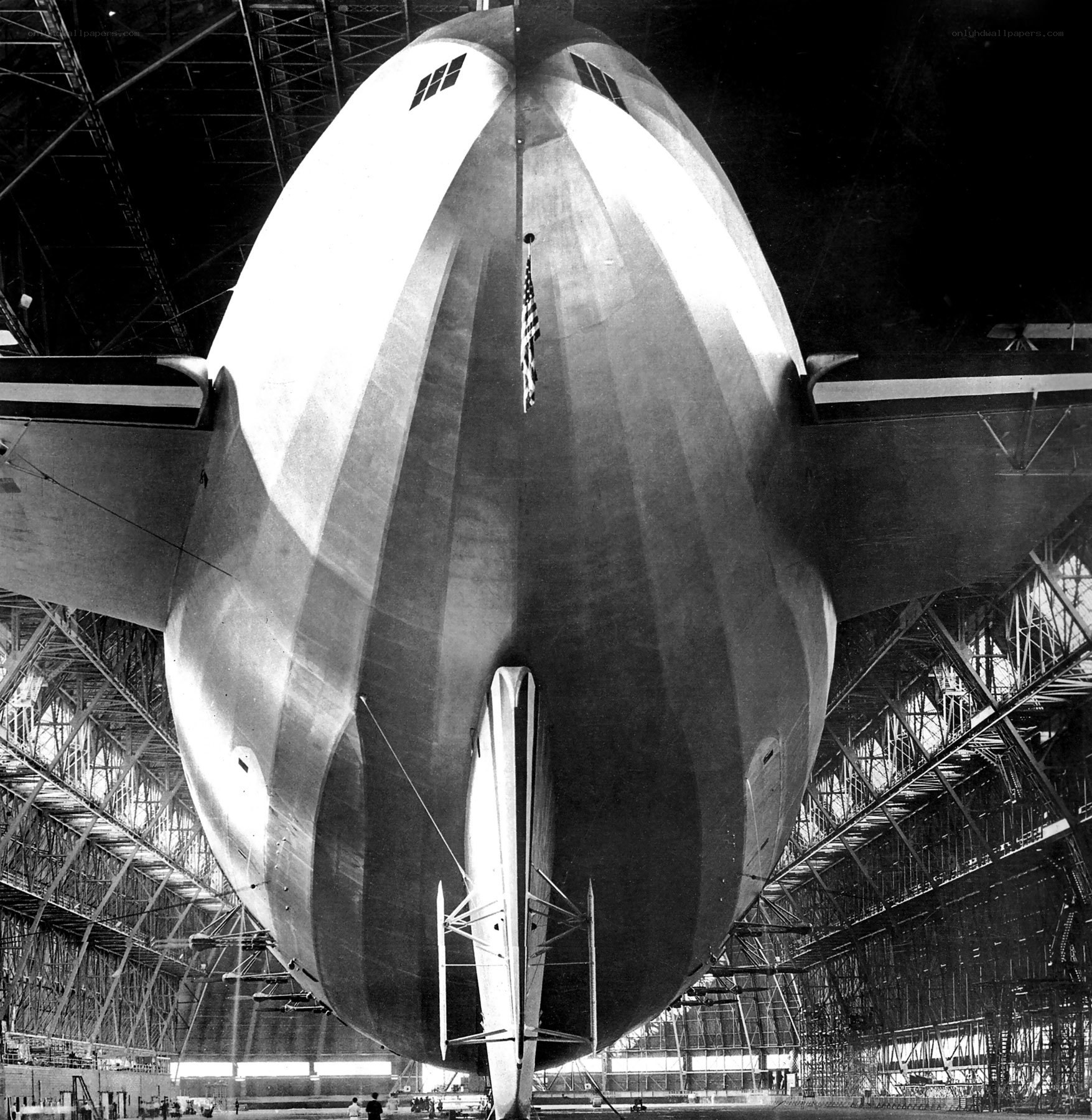 Airship in hangar