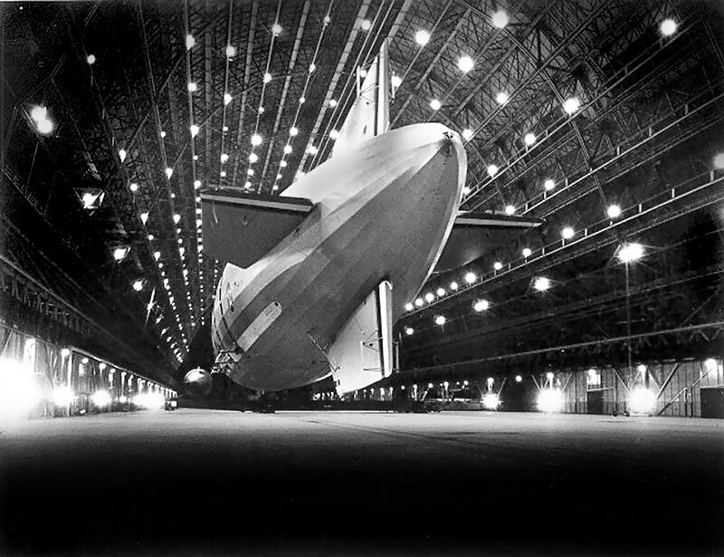 Airship in hangar