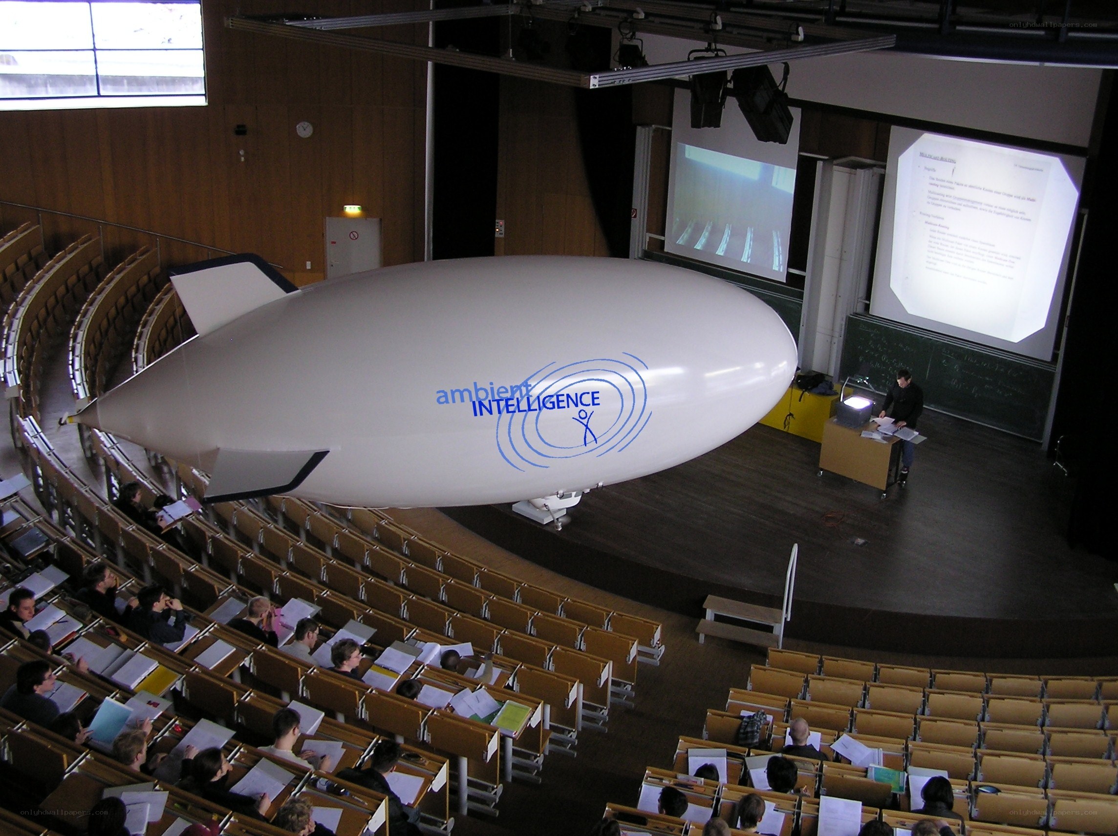 Airship in lecture hall
