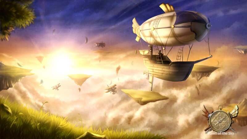 Airship in Sky — Blue