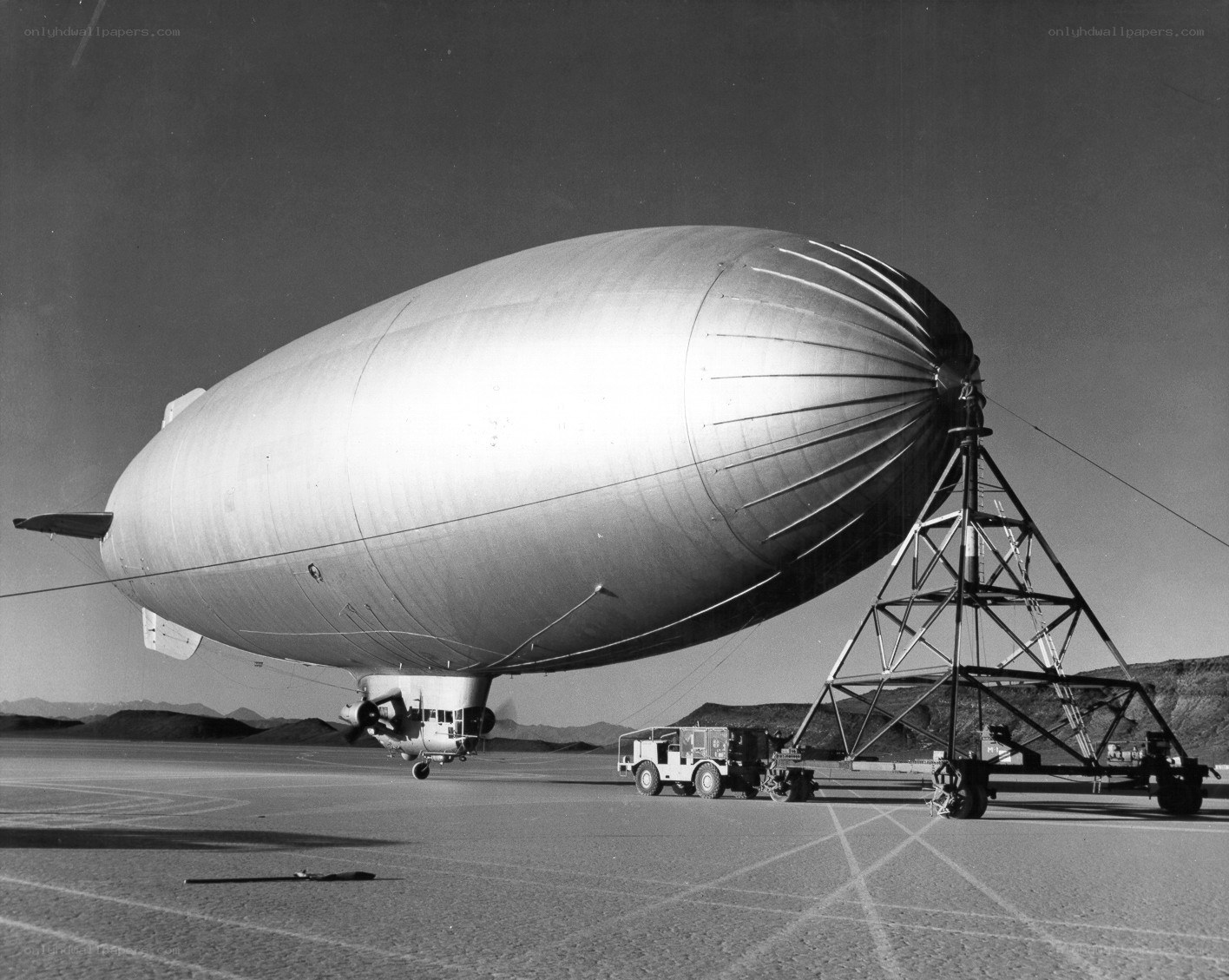 Airship on a tarmac
