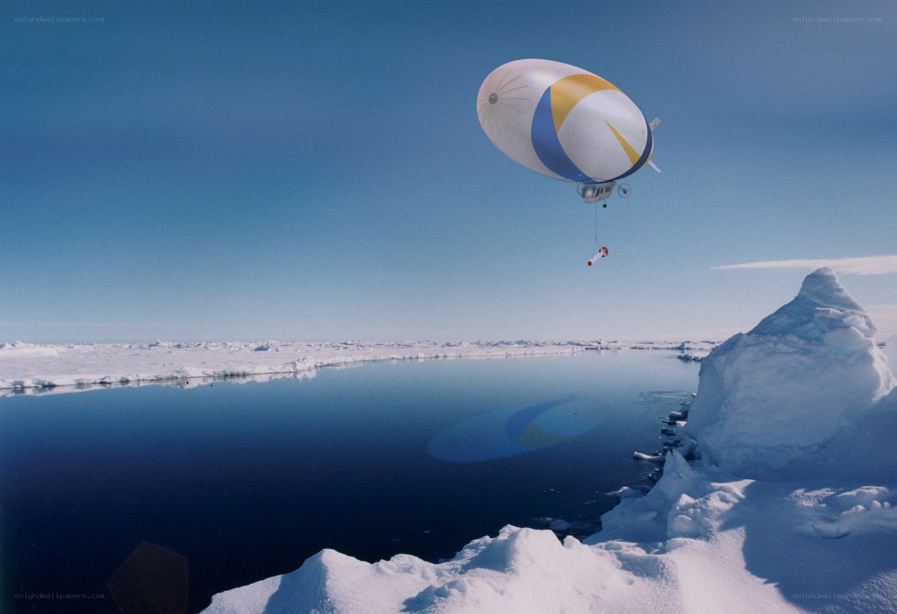 Airship over Arctic ice