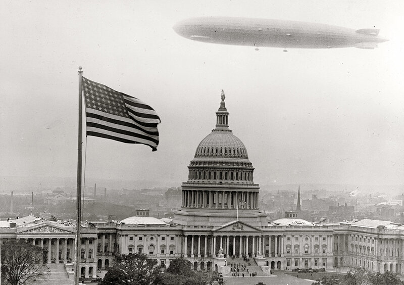 Airship over Capitol Building