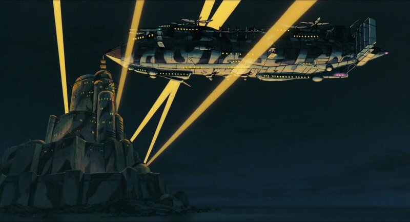 Airship over Castle — Black