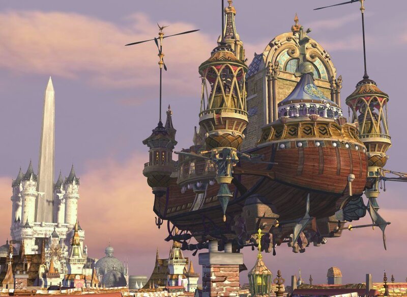 Airship over City — Purple