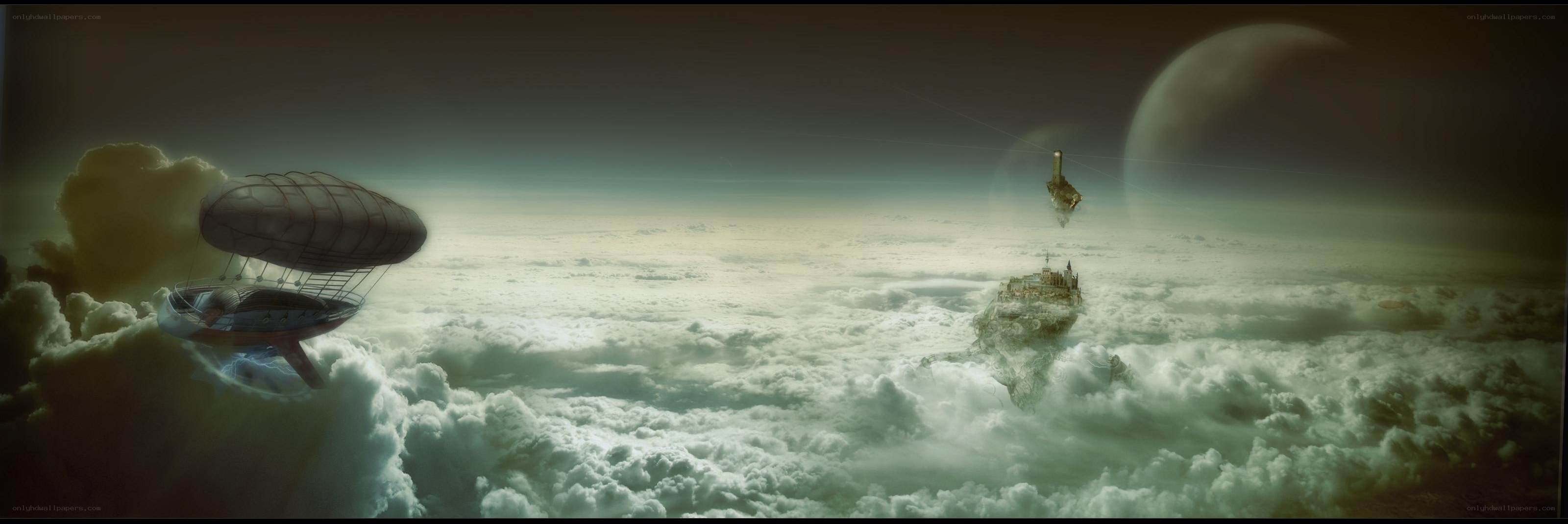 Airship over cloud sea