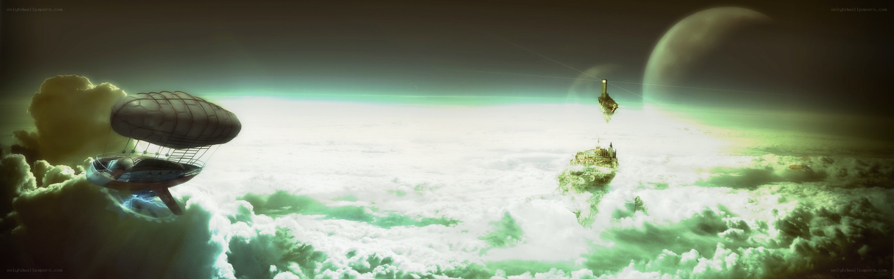 Airship over cloud world