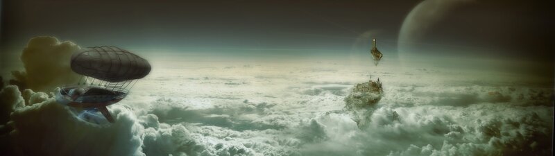 Airship over Clouds — Green