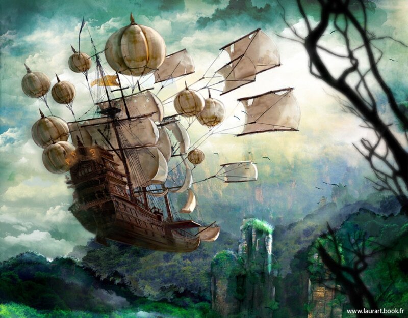 Airship over Forest