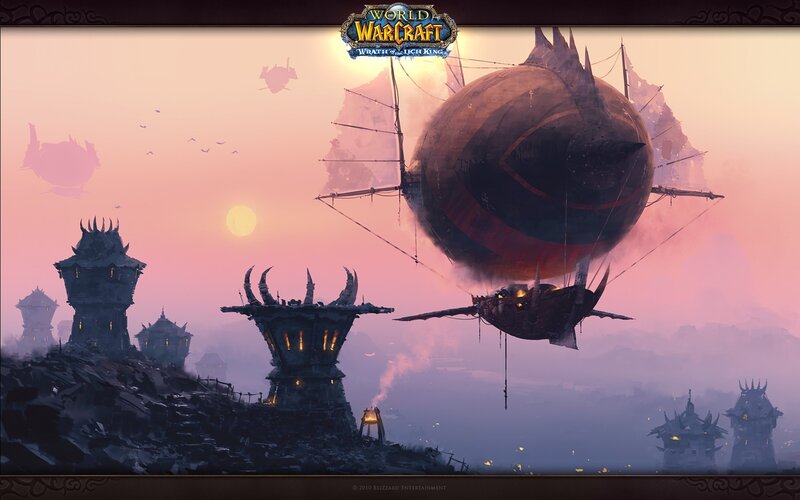 Airship over Fortress — Pink