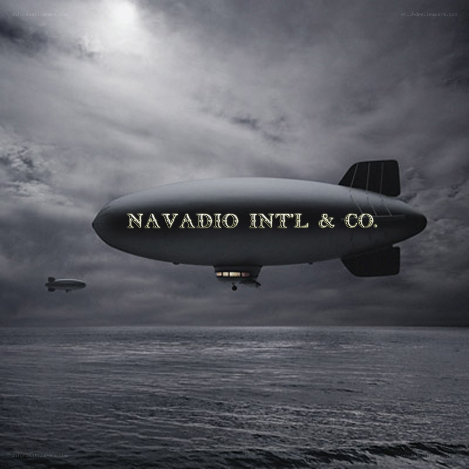Airship over the ocean