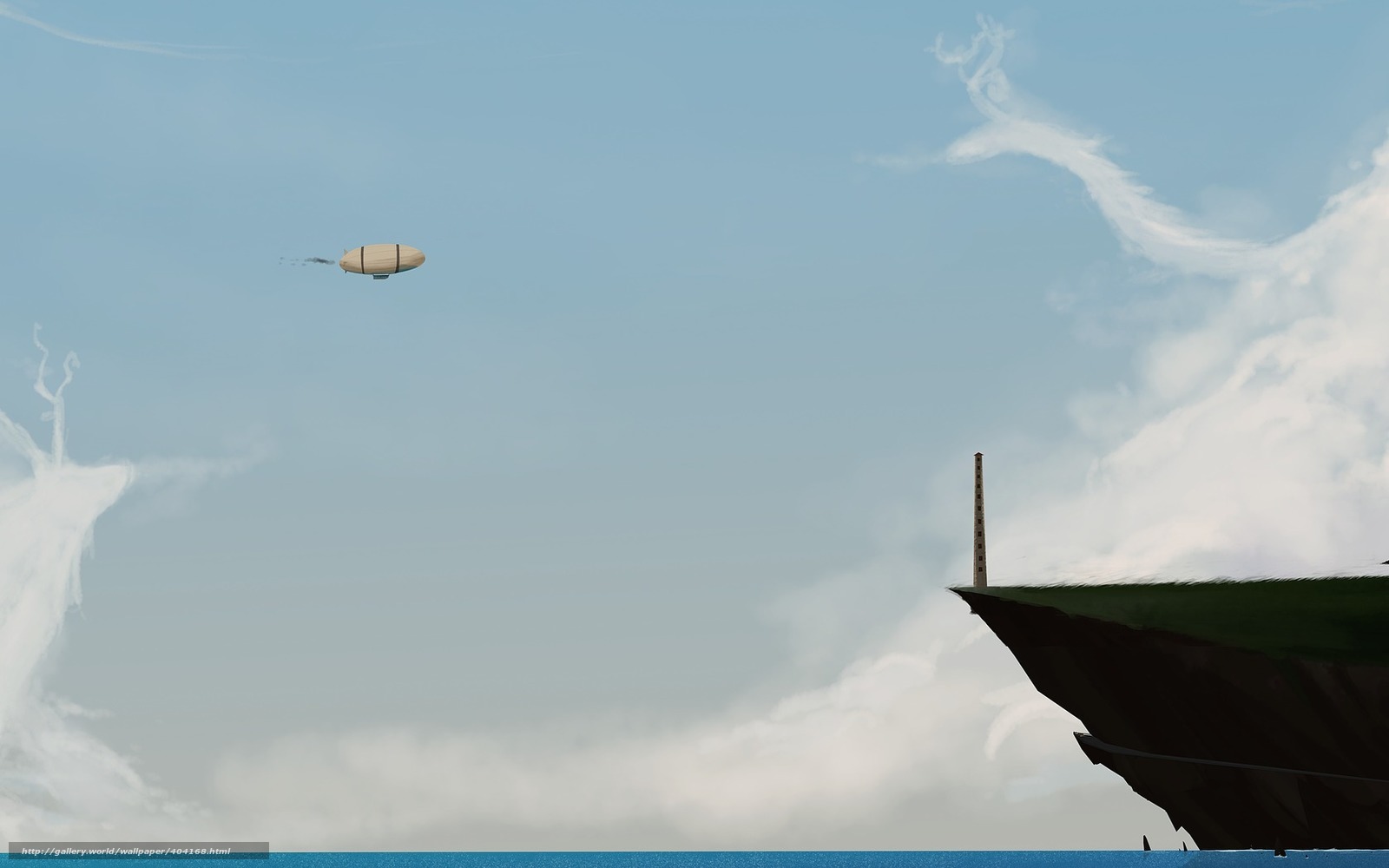 Airship over the sea