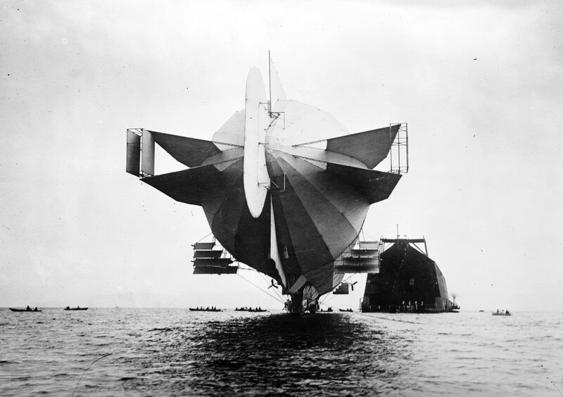 Airship over the water