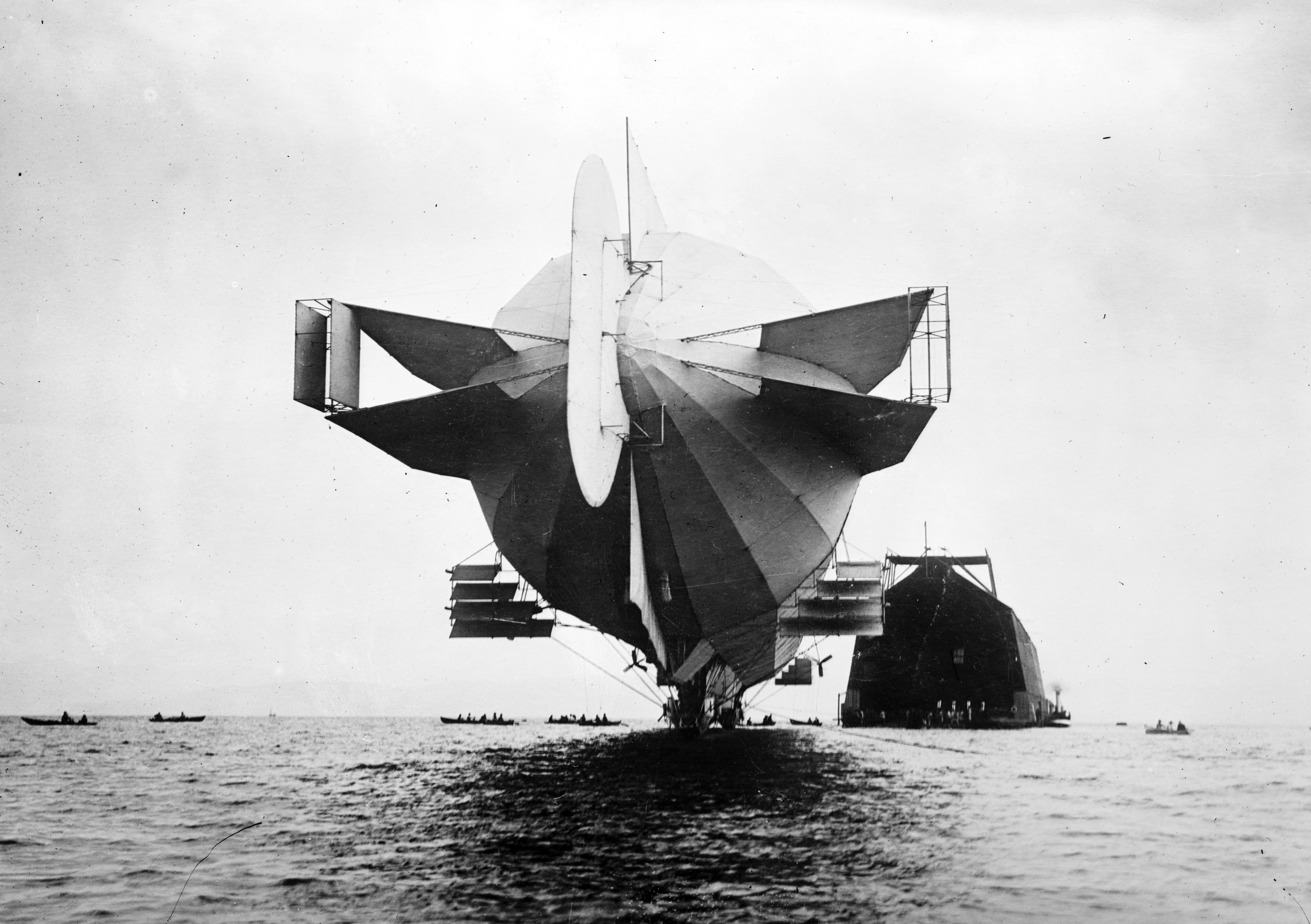 Airship over the water