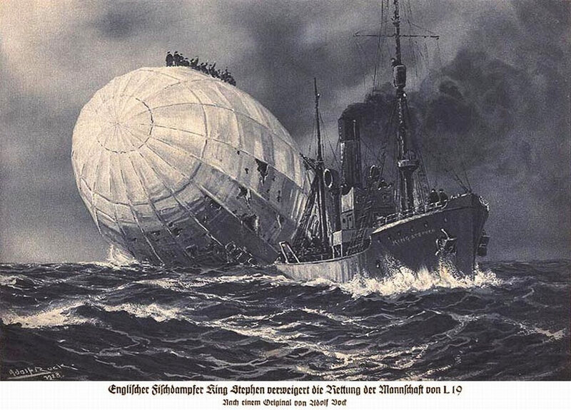 Airship rescue at sea
