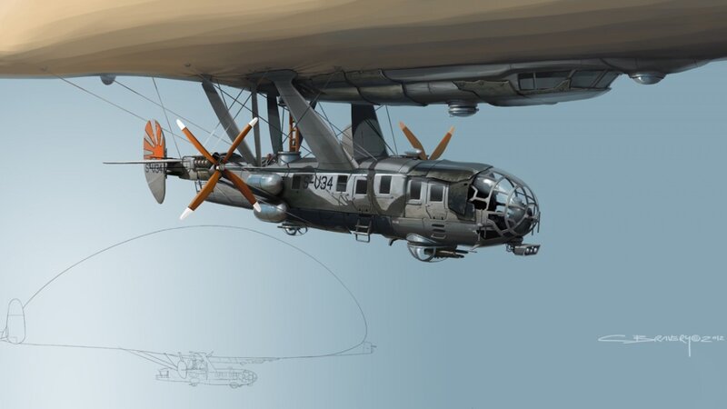 airship with attached aircraft