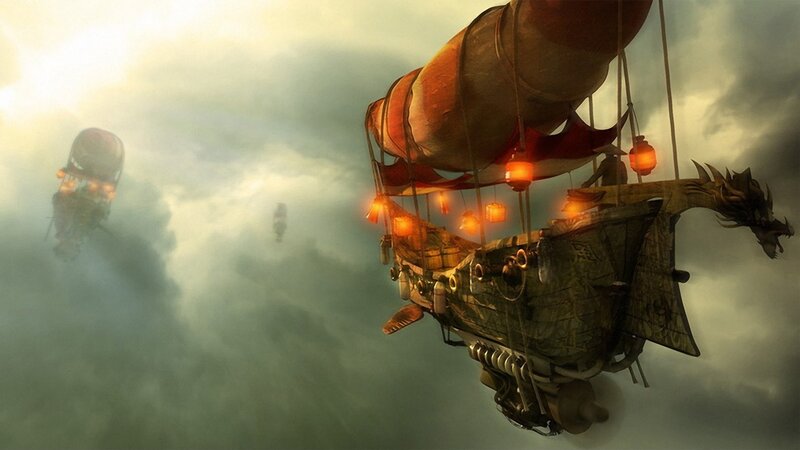 Airship with Dragon Head — Gray