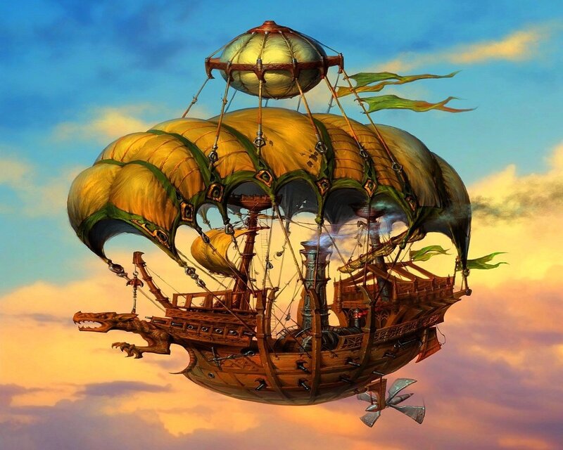 Airship with Dragon Head