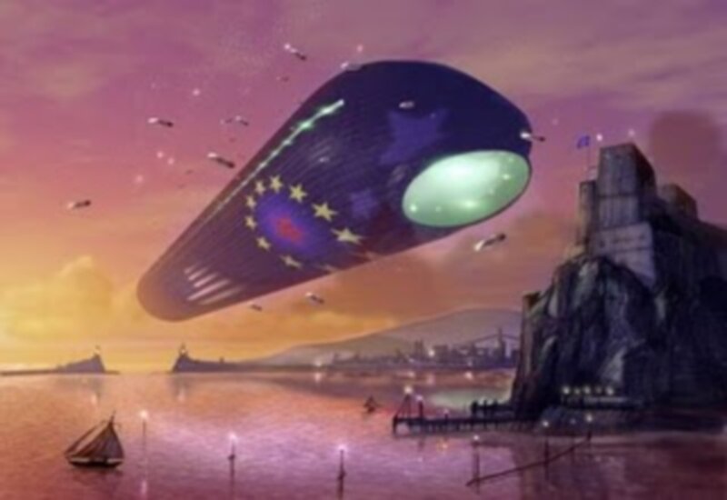 Airship with EU Flag