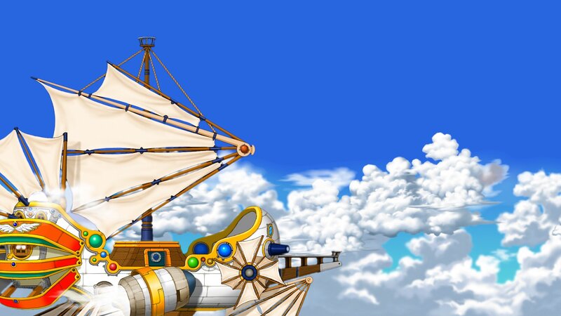 Airship with Sails — Blue
