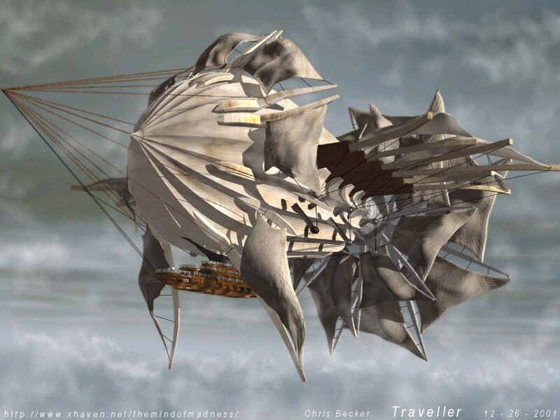 Airship with Sails — Gray