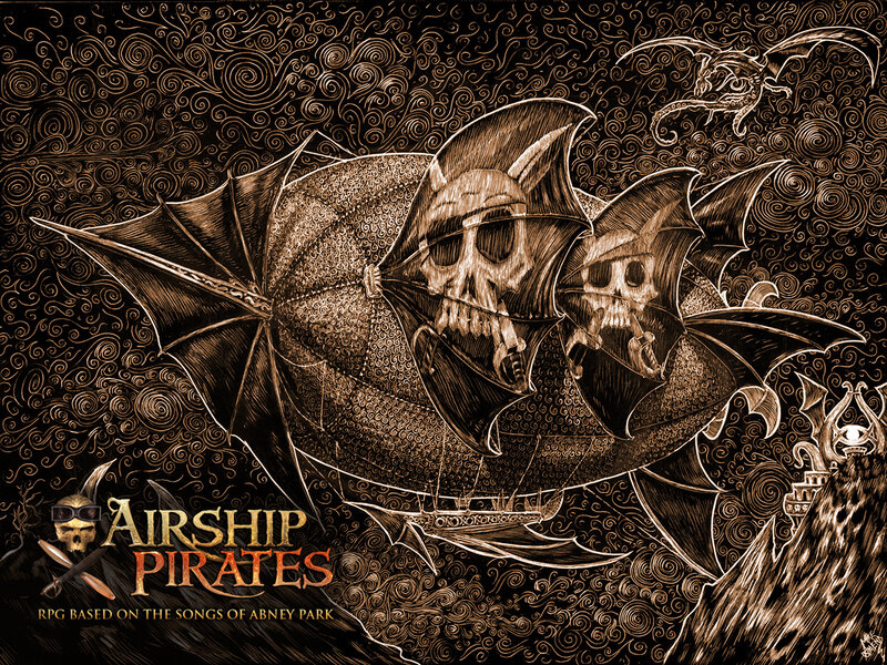 Airship with Skull Faces