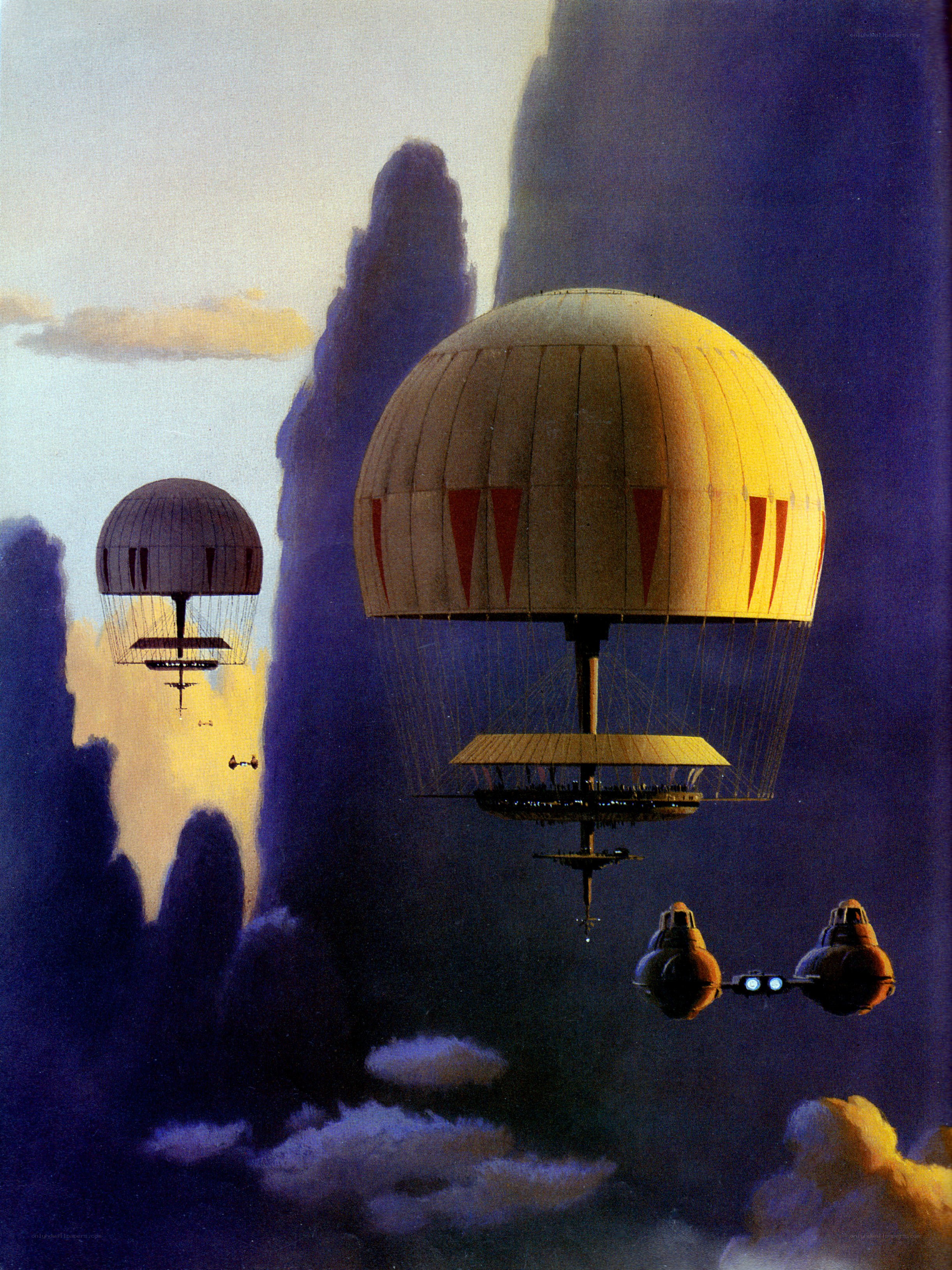 Airships in a Cloudy Sky