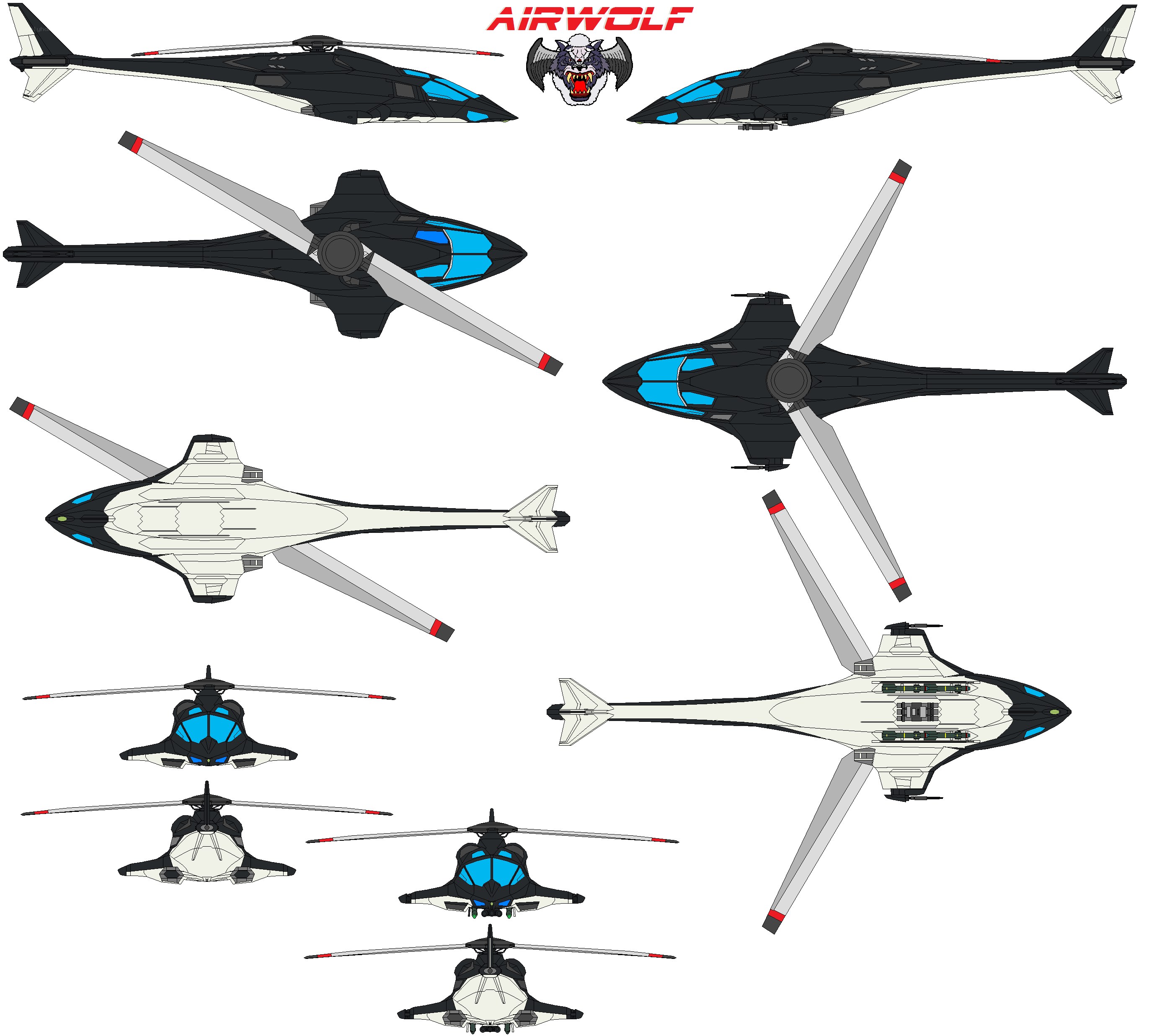 Airwolf helicopter concept art