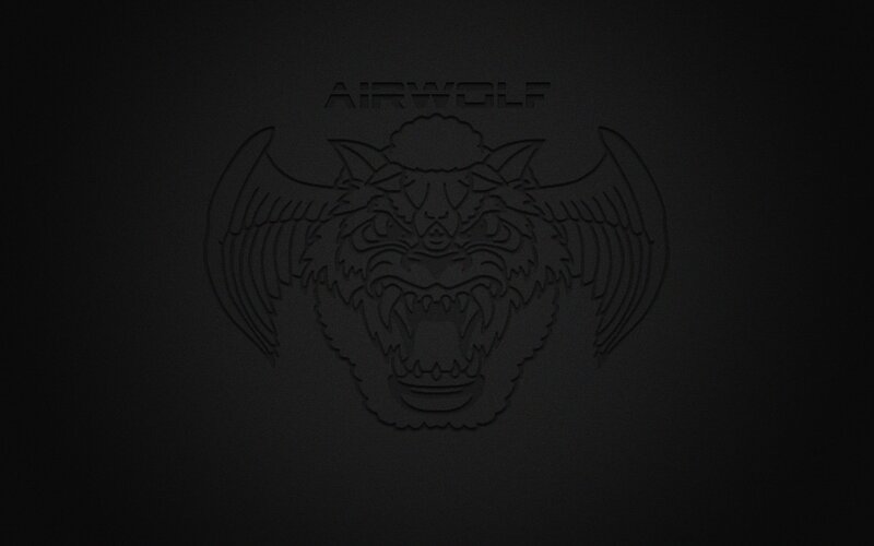 Airwolf logo on dark background