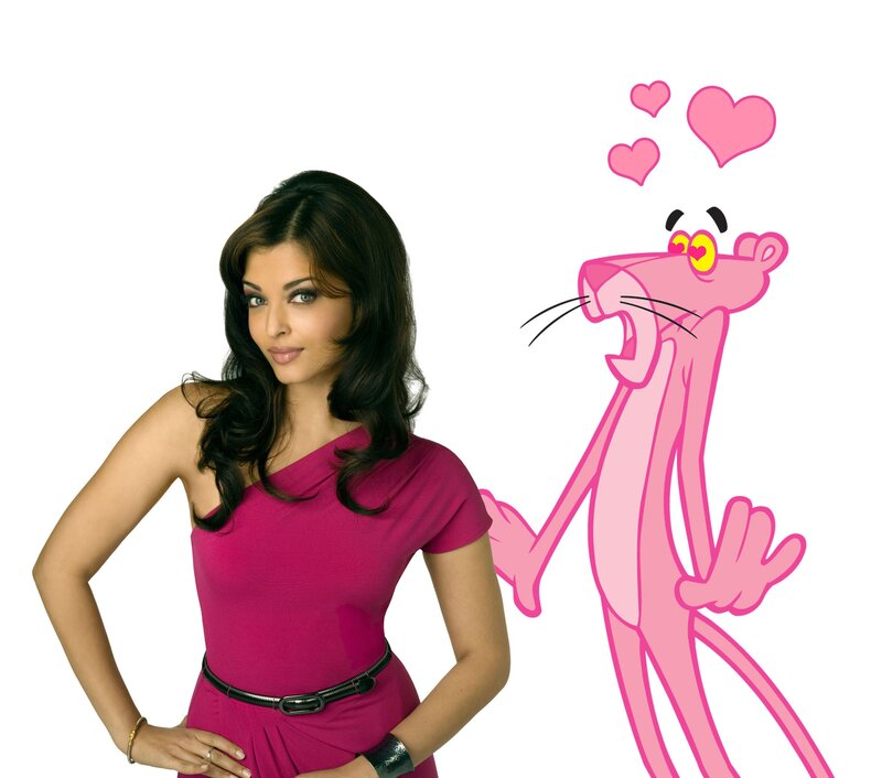 Aishwarya Rai with Pink Panther