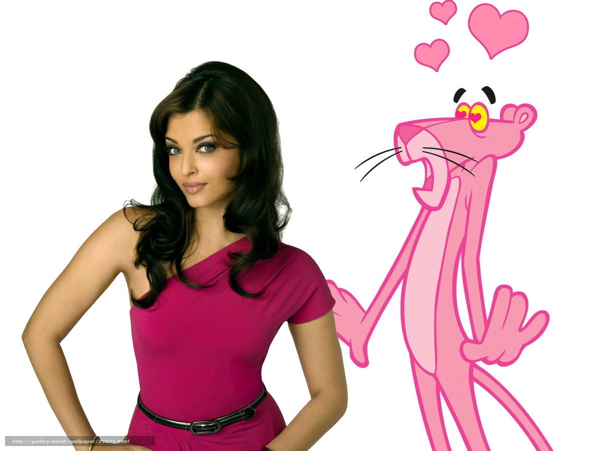 Aishwarya Rai with Pink Panther