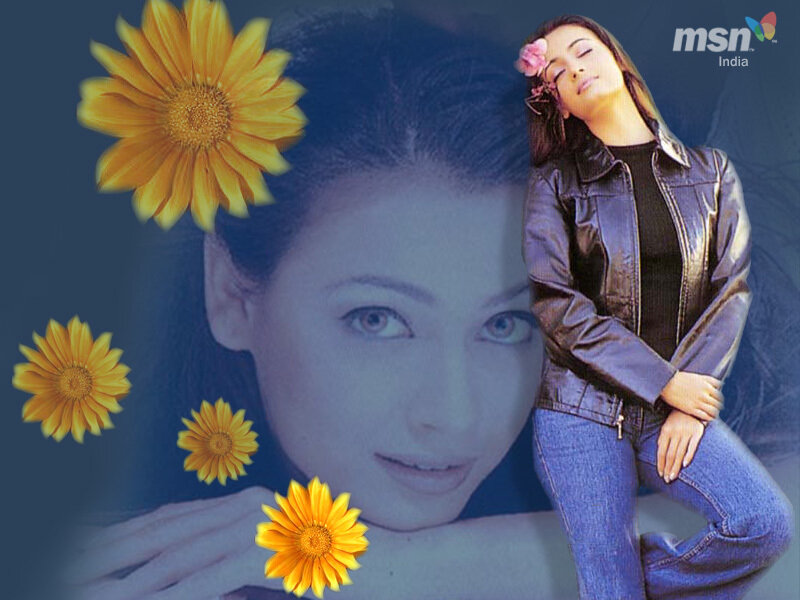 Aishwarya Rai with sunflowers