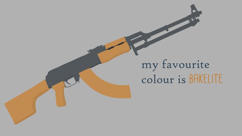 AK-47 Rifle Illustration — Gray
