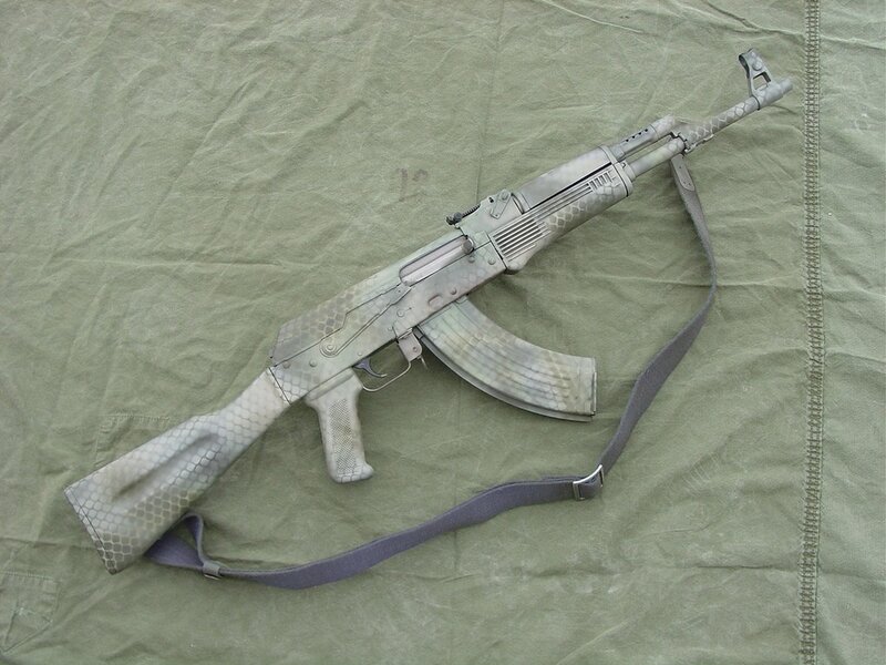 AK-47 Rifle on Tarp
