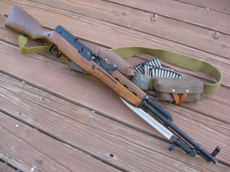 AK-47 rifle with accessories